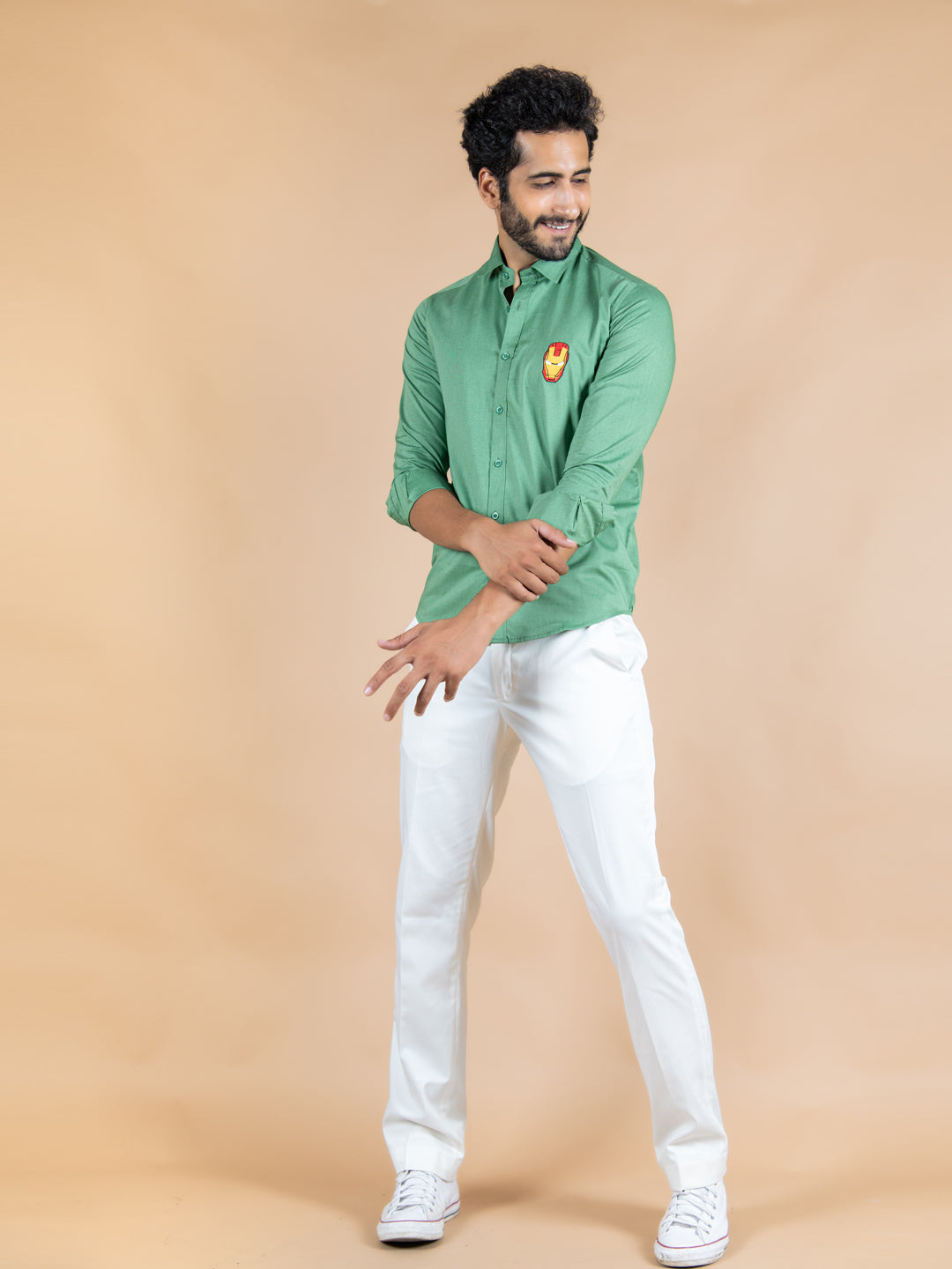Guy Green Shirt White Pants Sun Stock Photo 609013241 | Shutterstock